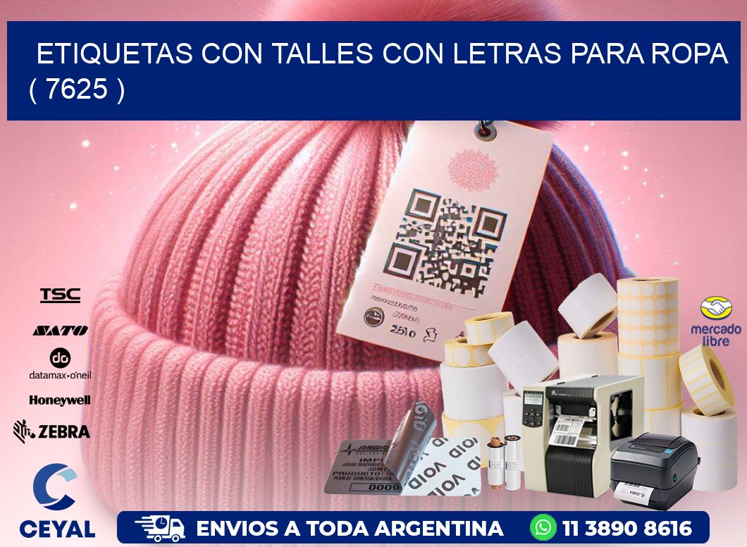 ETIQUETAS CON TALLES CON LETRAS PARA ROPA   ( 7625 )