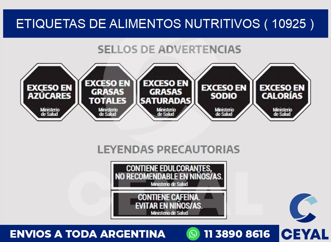 ETIQUETAS DE ALIMENTOS NUTRITIVOS ( 10925 )