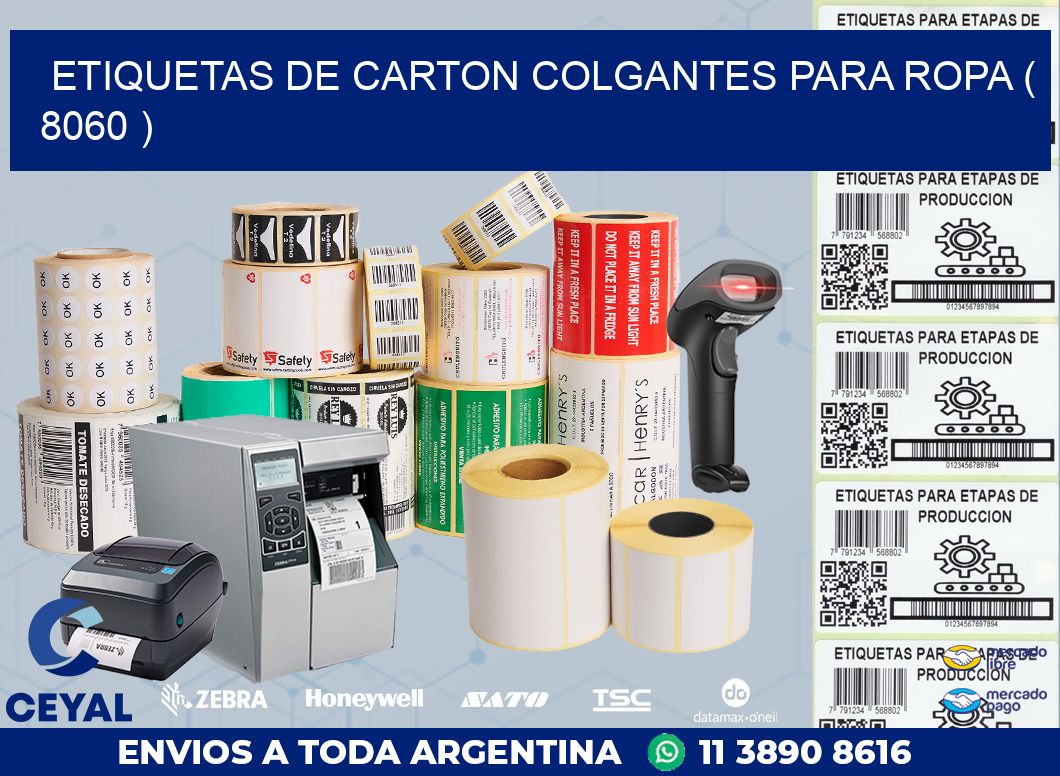 ETIQUETAS DE CARTON COLGANTES PARA ROPA ( 8060 )