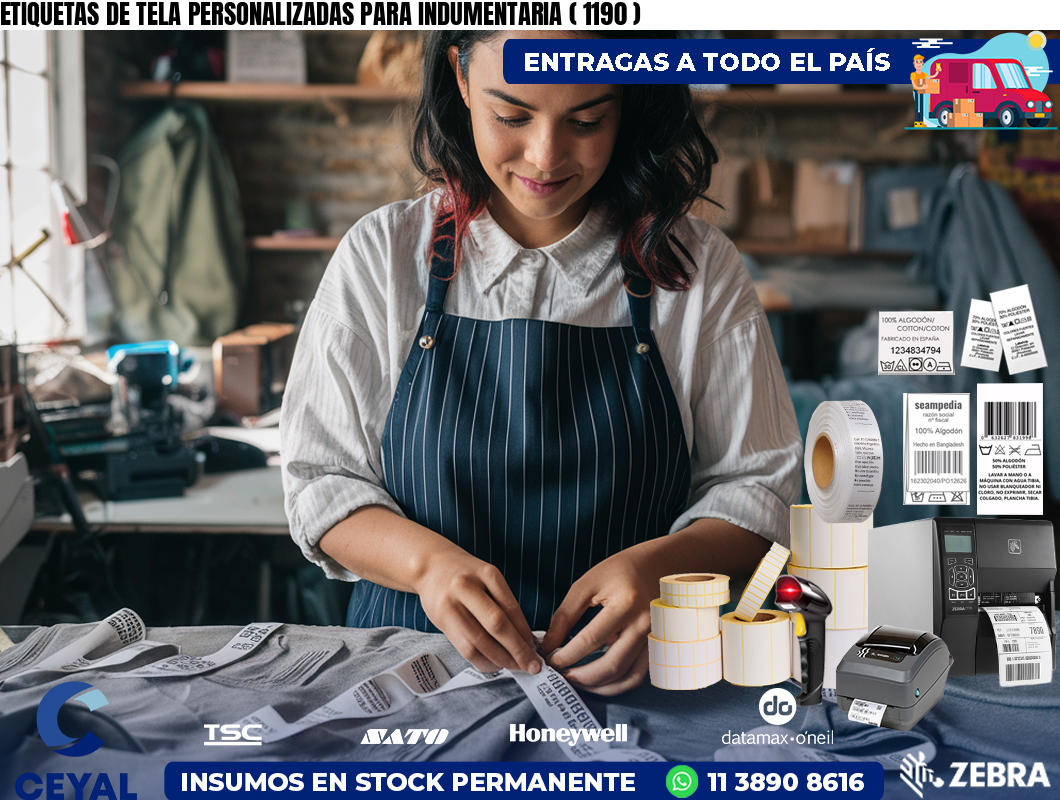 ETIQUETAS DE TELA PERSONALIZADAS PARA INDUMENTARIA ( 1190 )