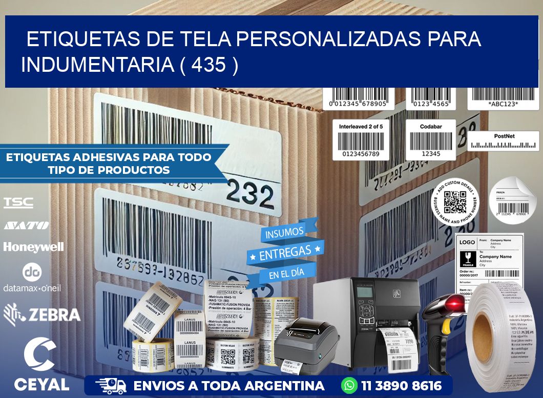 ETIQUETAS DE TELA PERSONALIZADAS PARA INDUMENTARIA ( 435 )