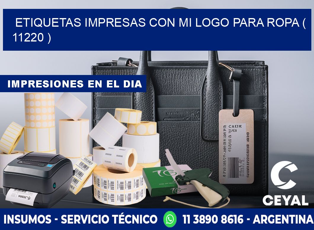 ETIQUETAS IMPRESAS CON MI LOGO PARA ROPA ( 11220 )