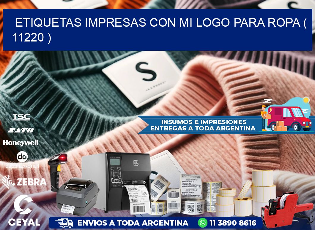 ETIQUETAS IMPRESAS CON MI LOGO PARA ROPA ( 11220 )