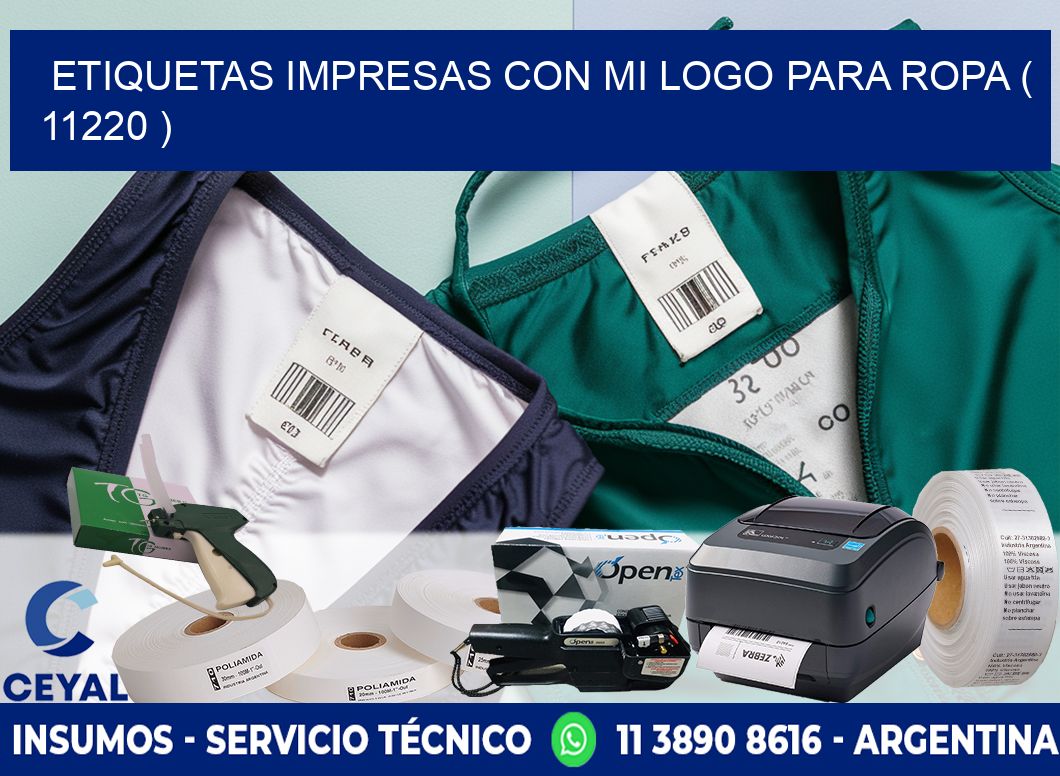 ETIQUETAS IMPRESAS CON MI LOGO PARA ROPA ( 11220 )