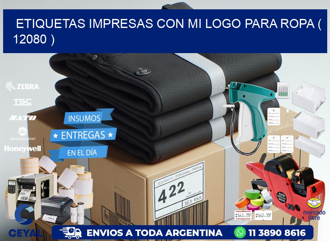 ETIQUETAS IMPRESAS CON MI LOGO PARA ROPA ( 12080 )