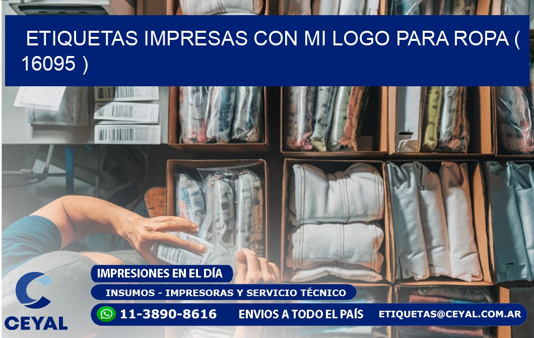 ETIQUETAS IMPRESAS CON MI LOGO PARA ROPA ( 16095 )