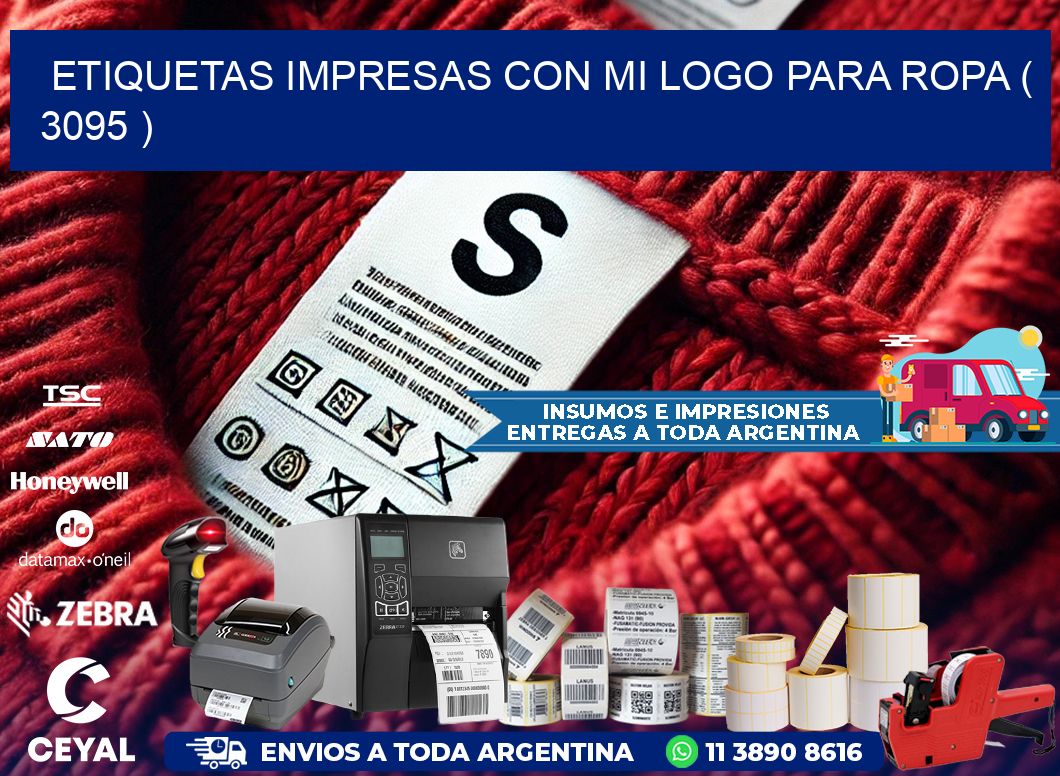 ETIQUETAS IMPRESAS CON MI LOGO PARA ROPA ( 3095 )