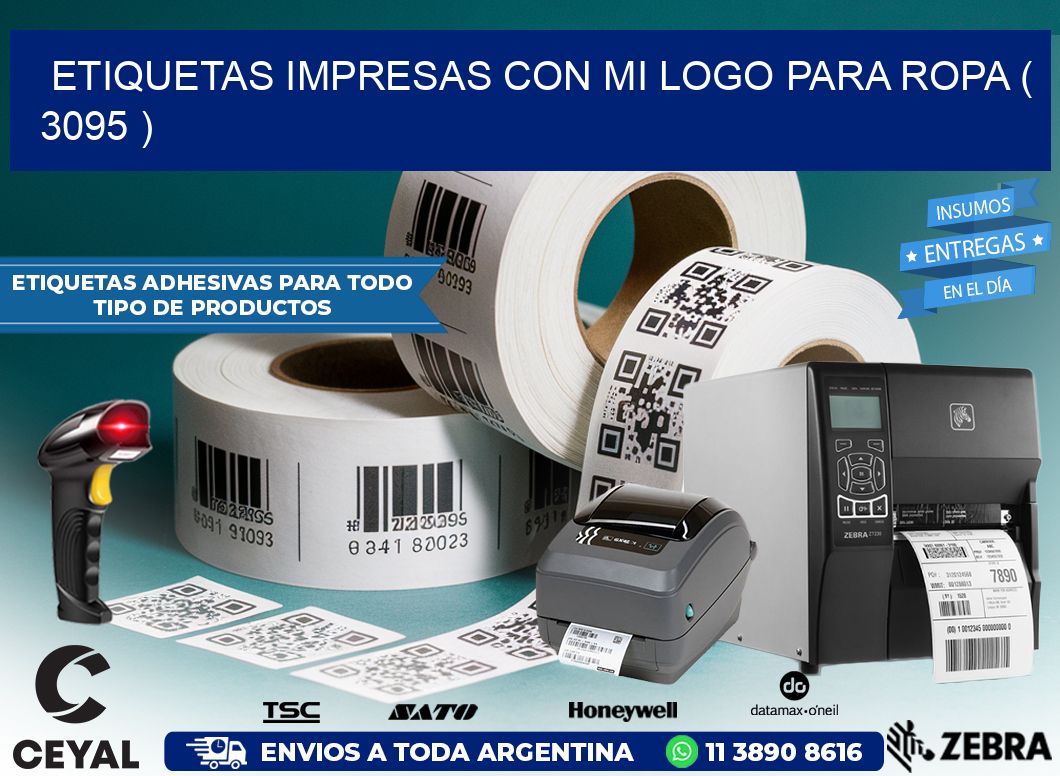 ETIQUETAS IMPRESAS CON MI LOGO PARA ROPA ( 3095 )