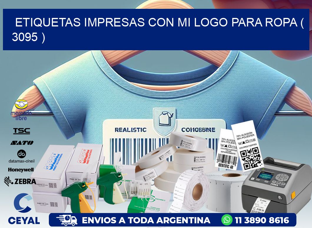 ETIQUETAS IMPRESAS CON MI LOGO PARA ROPA ( 3095 )