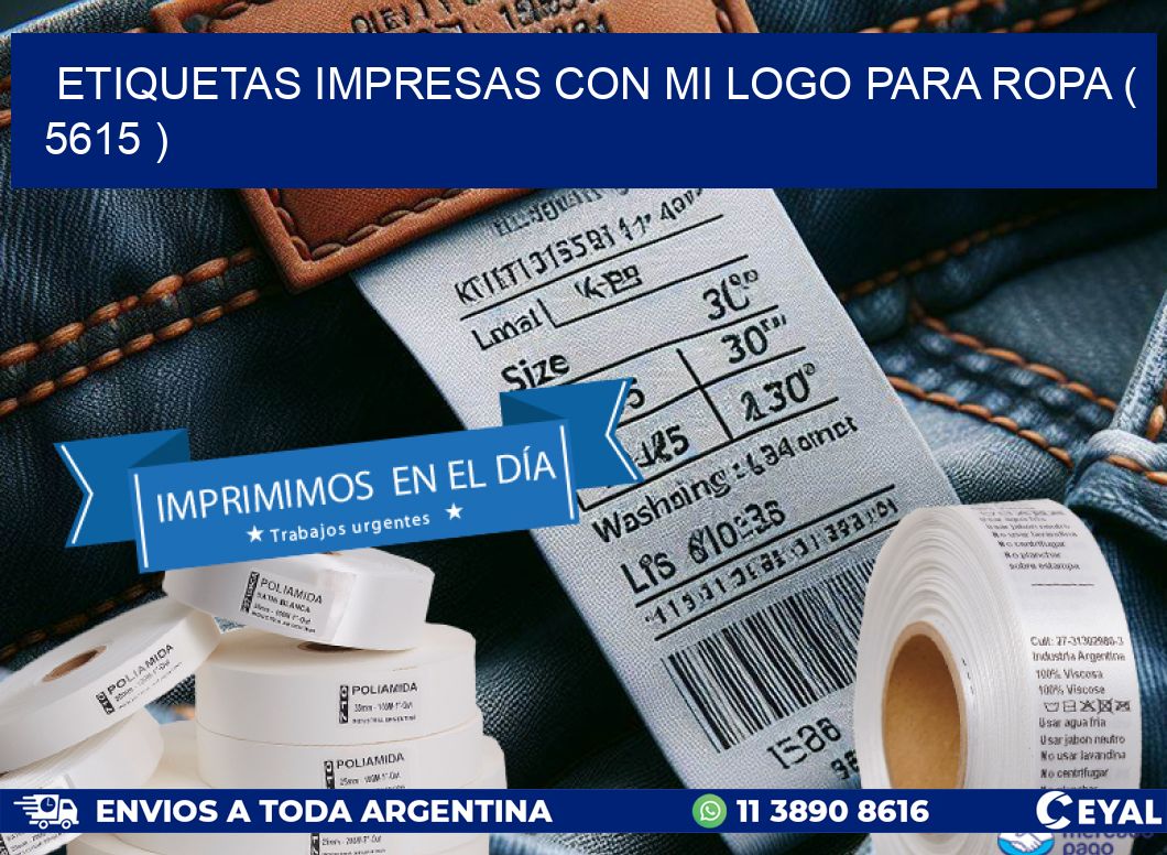 ETIQUETAS IMPRESAS CON MI LOGO PARA ROPA ( 5615 )