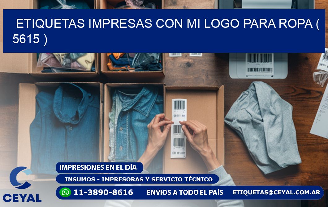 ETIQUETAS IMPRESAS CON MI LOGO PARA ROPA ( 5615 )