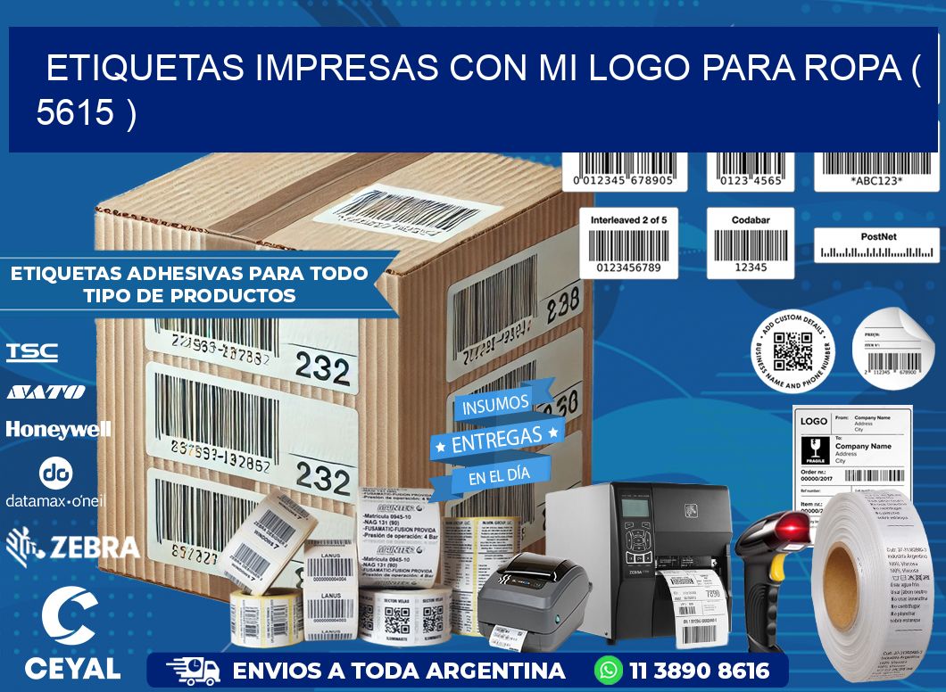 ETIQUETAS IMPRESAS CON MI LOGO PARA ROPA ( 5615 )