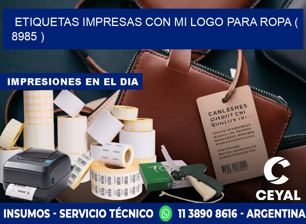 ETIQUETAS IMPRESAS CON MI LOGO PARA ROPA ( 8985 )