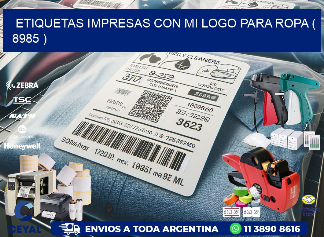 ETIQUETAS IMPRESAS CON MI LOGO PARA ROPA ( 8985 )