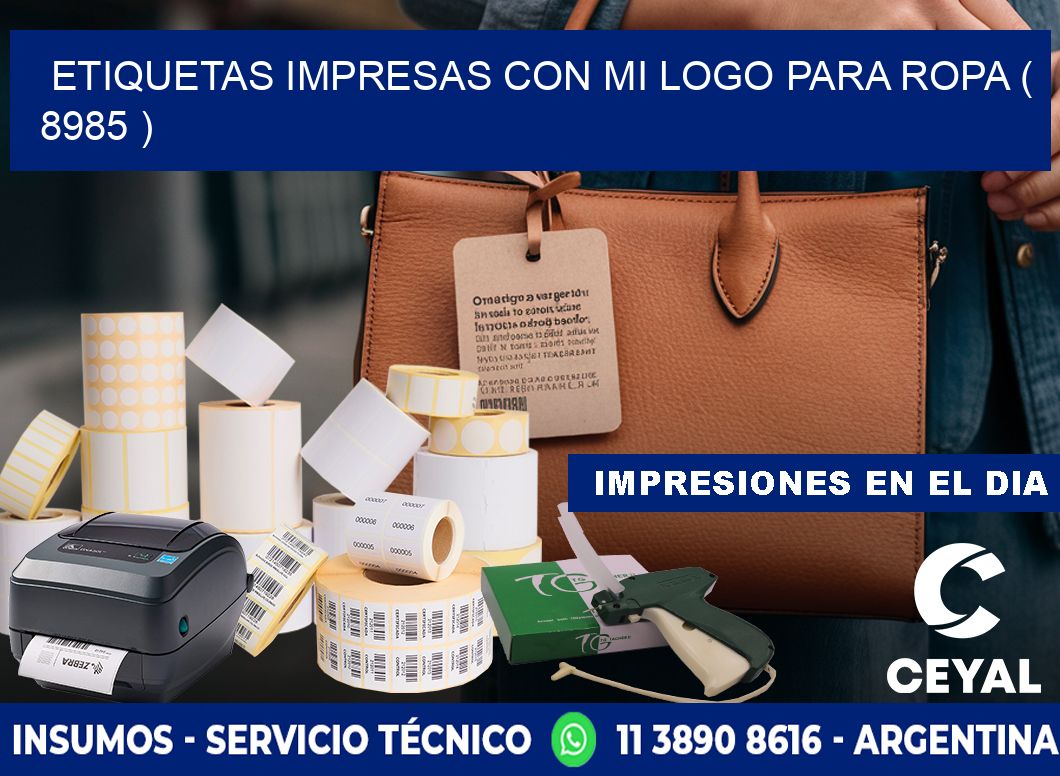 ETIQUETAS IMPRESAS CON MI LOGO PARA ROPA ( 8985 )