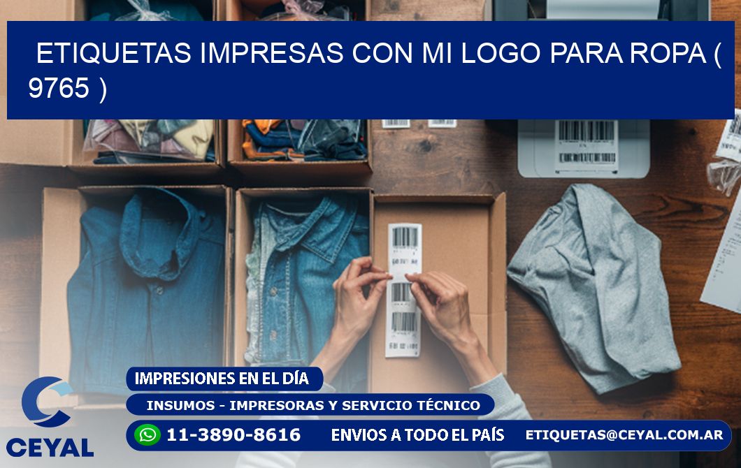 ETIQUETAS IMPRESAS CON MI LOGO PARA ROPA ( 9765 )