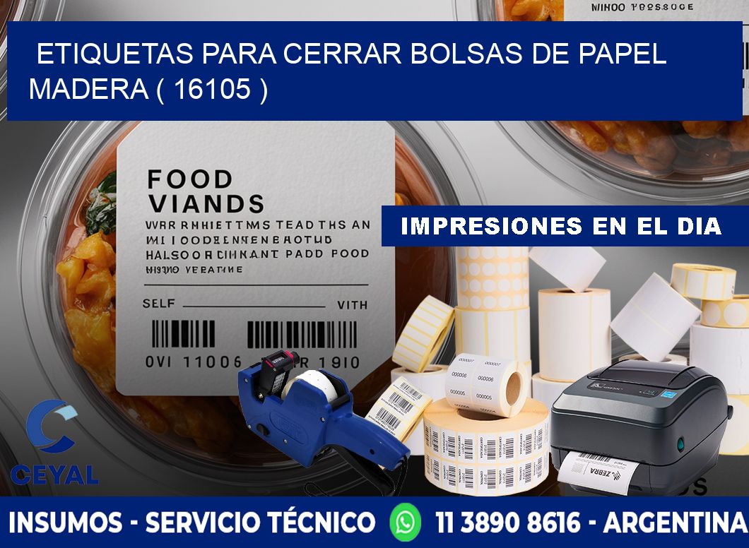 ETIQUETAS PARA CERRAR BOLSAS DE PAPEL MADERA ( 16105 )