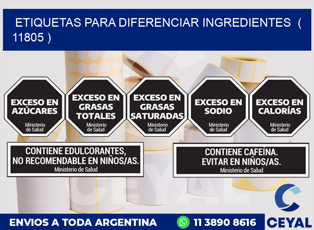 ETIQUETAS PARA DIFERENCIAR INGREDIENTES  ( 11805 )