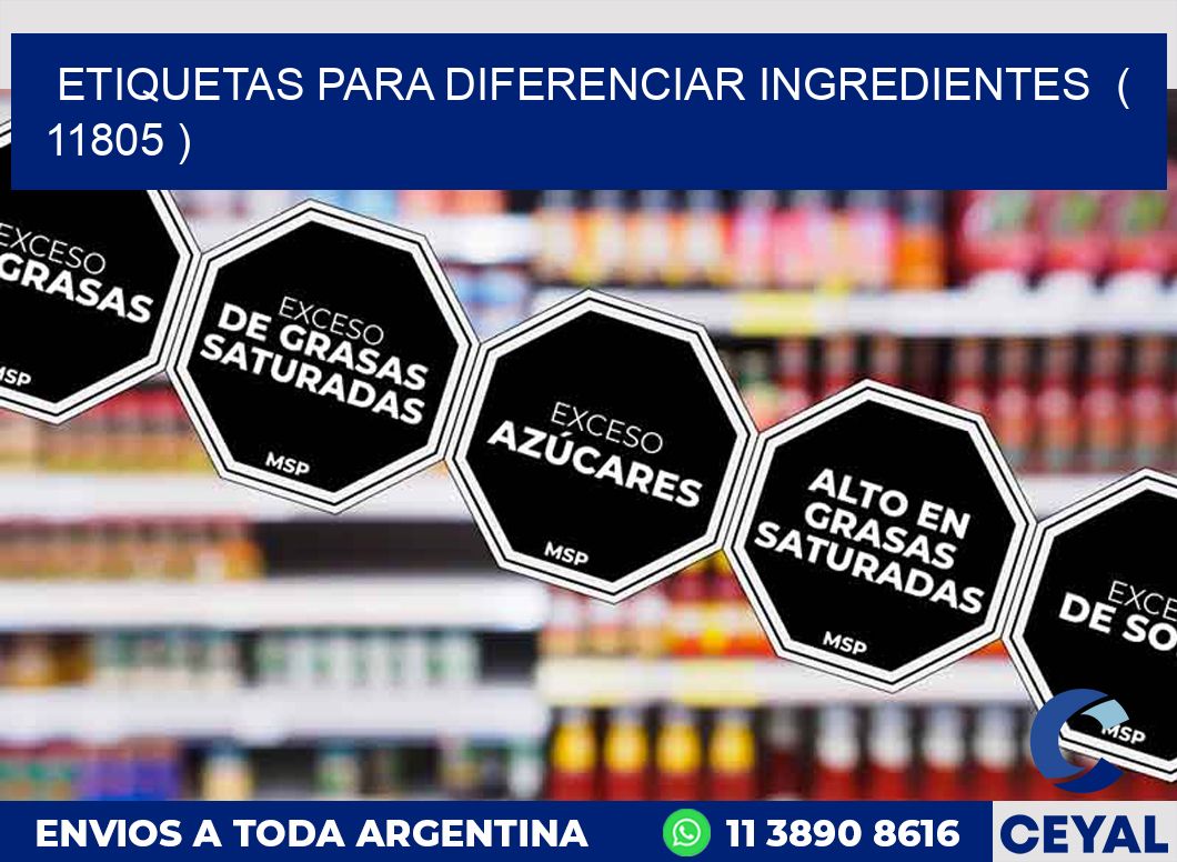 ETIQUETAS PARA DIFERENCIAR INGREDIENTES  ( 11805 )