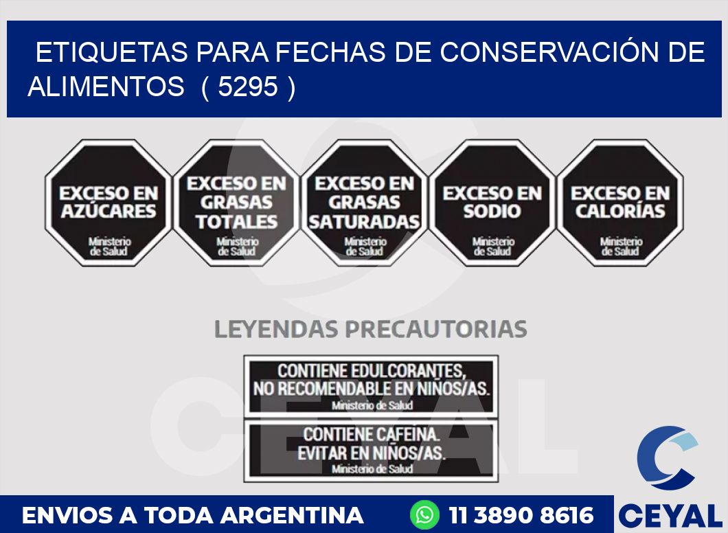 ETIQUETAS PARA FECHAS DE CONSERVACIÓN DE ALIMENTOS  ( 5295 )