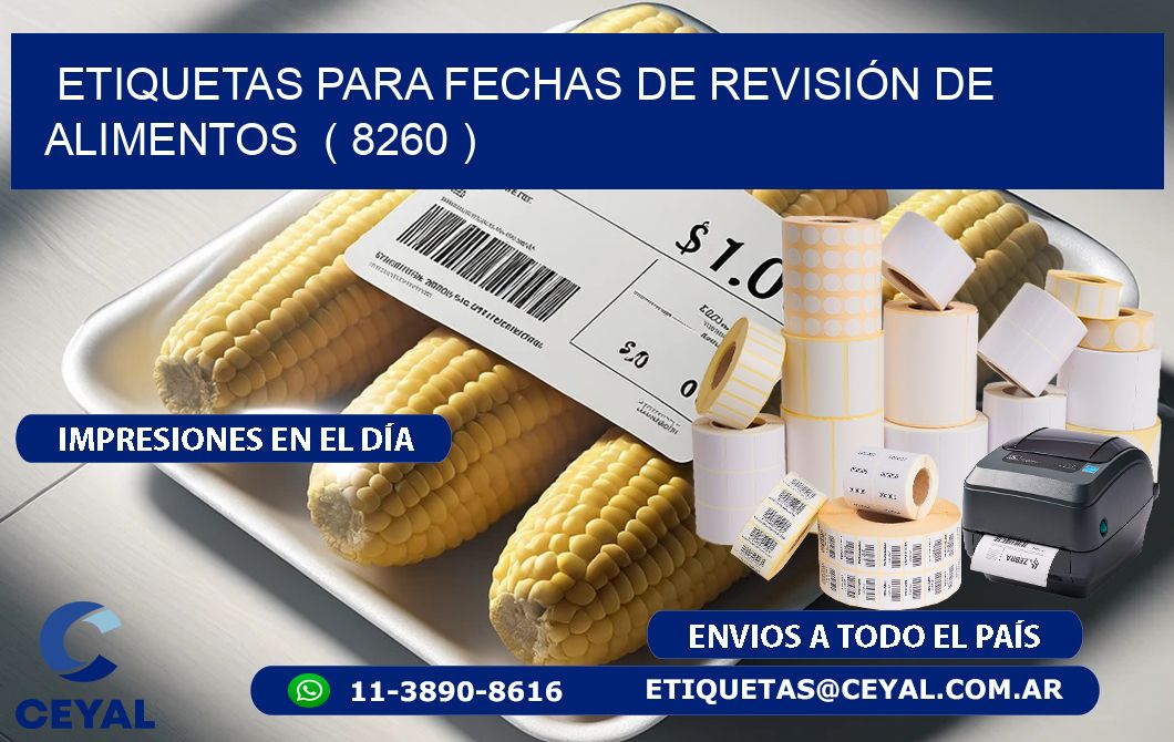 ETIQUETAS PARA FECHAS DE REVISIÓN DE ALIMENTOS  ( 8260 )