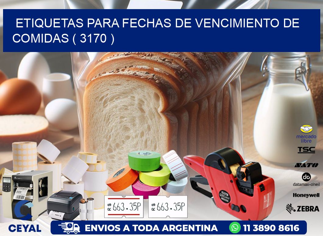 ETIQUETAS PARA FECHAS DE VENCIMIENTO DE COMIDAS ( 3170 )