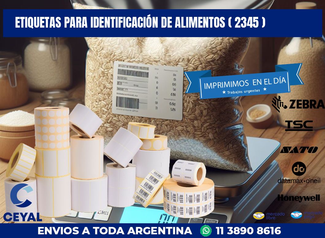 ETIQUETAS PARA IDENTIFICACIÓN DE ALIMENTOS ( 2345 )