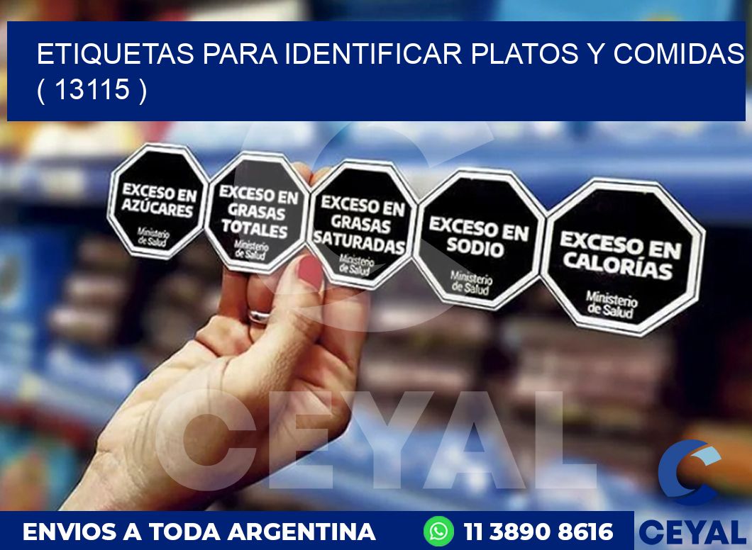 ETIQUETAS PARA IDENTIFICAR PLATOS Y COMIDAS  ( 13115 )