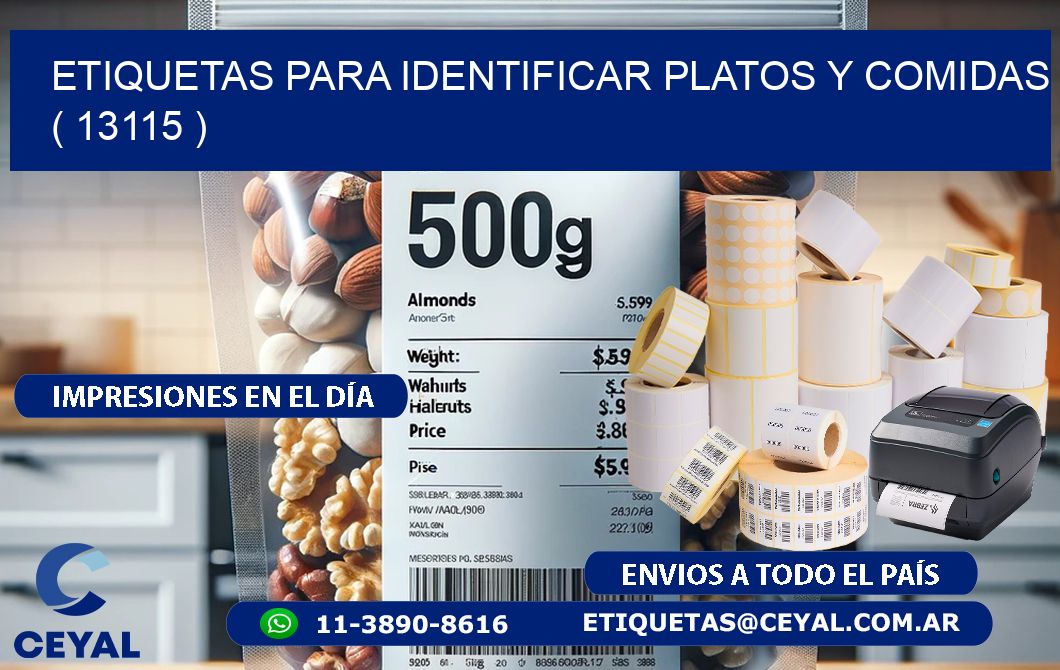 ETIQUETAS PARA IDENTIFICAR PLATOS Y COMIDAS  ( 13115 )