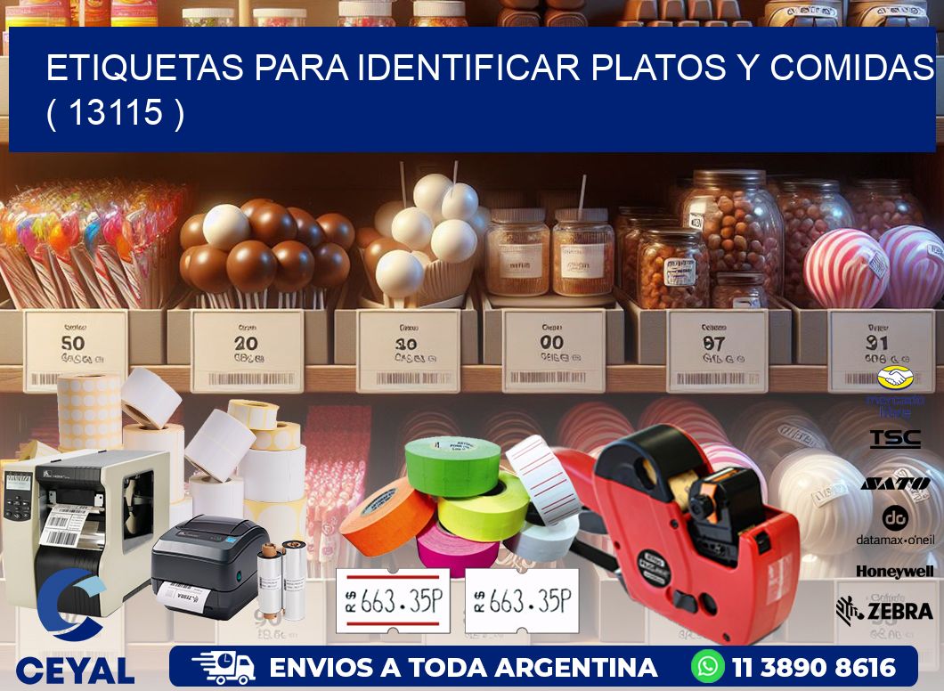 ETIQUETAS PARA IDENTIFICAR PLATOS Y COMIDAS  ( 13115 )