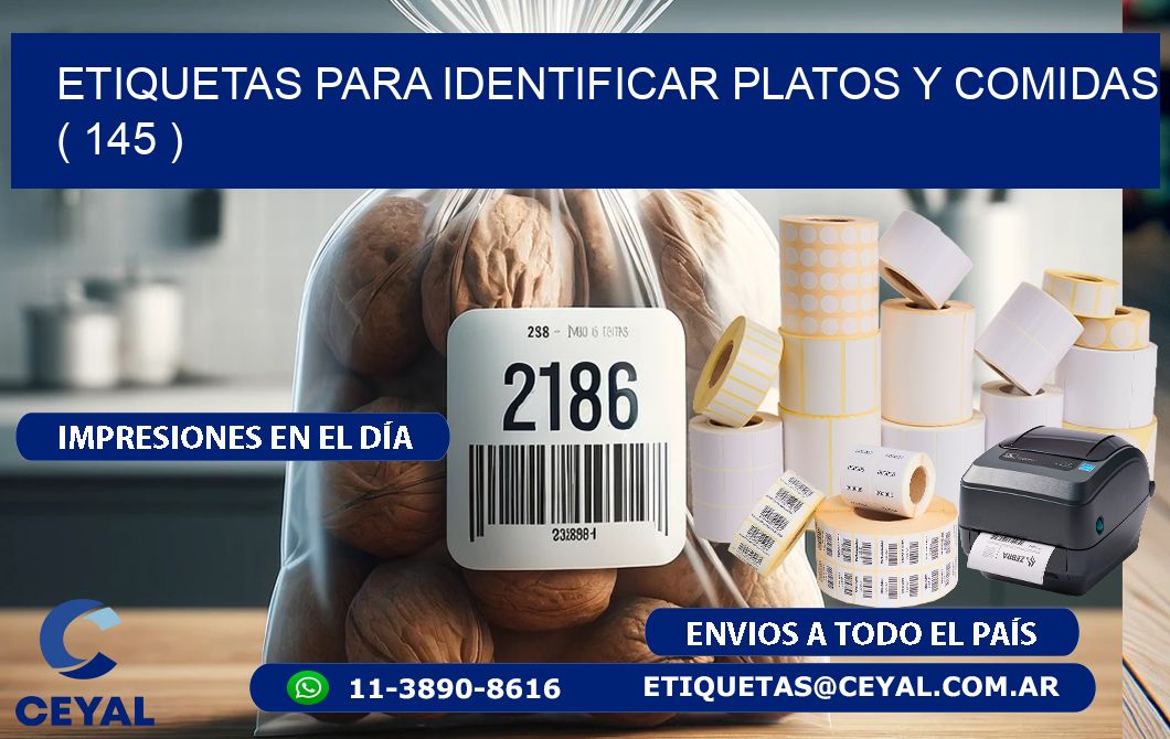 ETIQUETAS PARA IDENTIFICAR PLATOS Y COMIDAS  ( 145 )