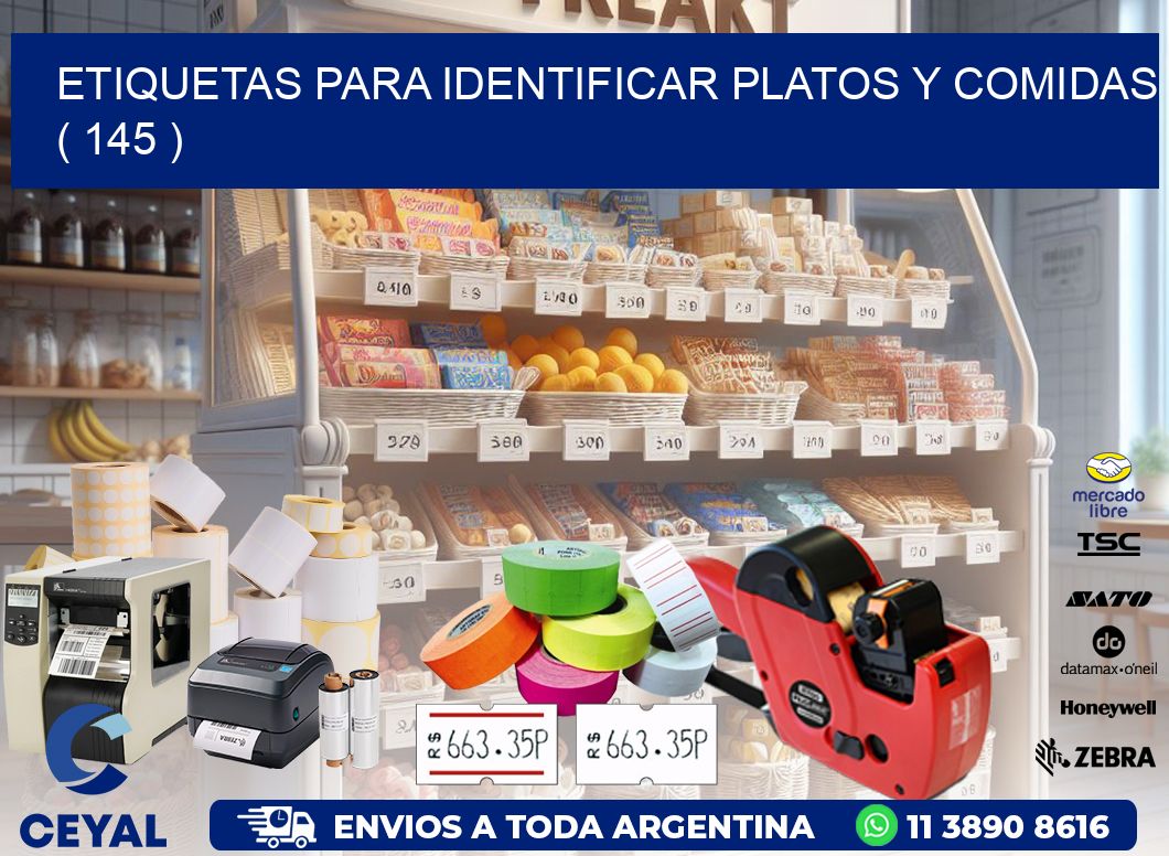 ETIQUETAS PARA IDENTIFICAR PLATOS Y COMIDAS  ( 145 )