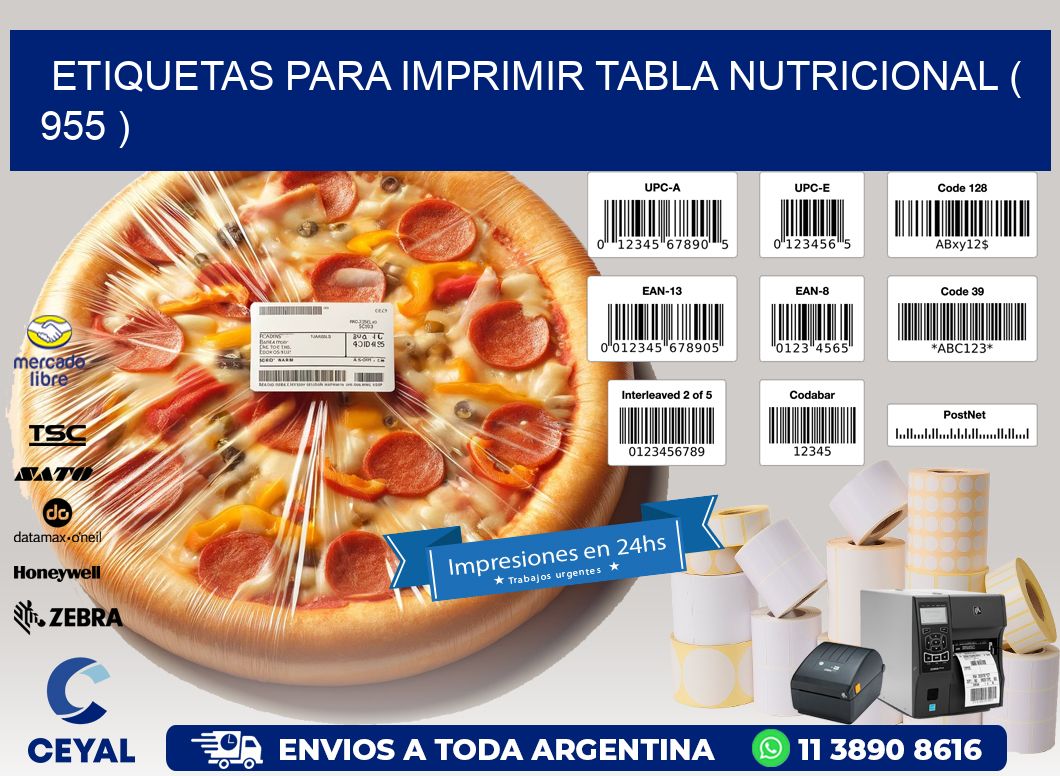 ETIQUETAS PARA IMPRIMIR TABLA NUTRICIONAL ( 955 )