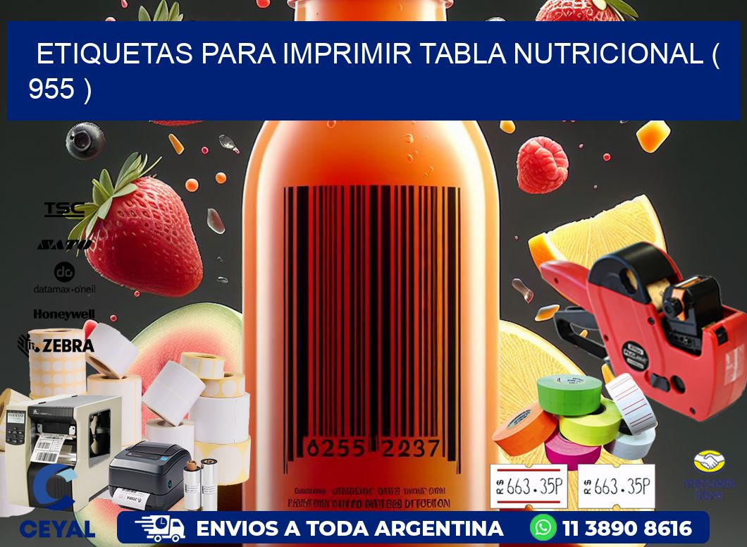 ETIQUETAS PARA IMPRIMIR TABLA NUTRICIONAL ( 955 )