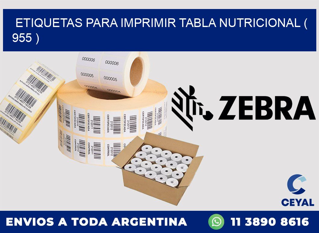 ETIQUETAS PARA IMPRIMIR TABLA NUTRICIONAL ( 955 )