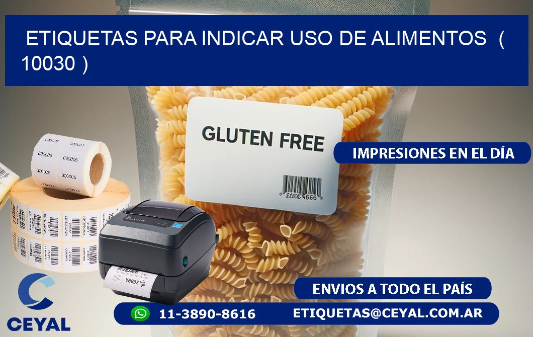 ETIQUETAS PARA INDICAR USO DE ALIMENTOS  ( 10030 )