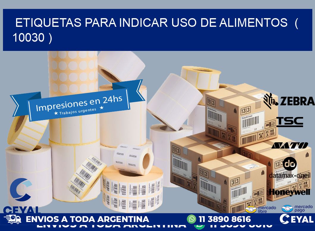 ETIQUETAS PARA INDICAR USO DE ALIMENTOS  ( 10030 )