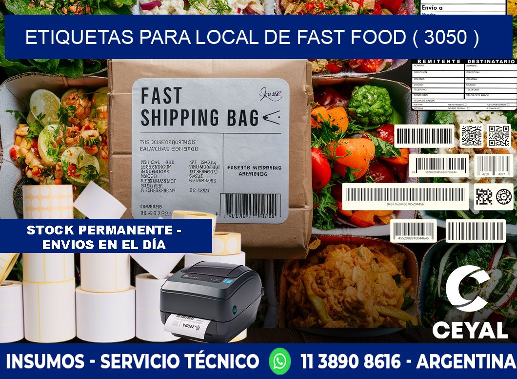 ETIQUETAS PARA LOCAL DE FAST FOOD ( 3050 )