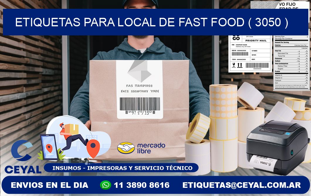 ETIQUETAS PARA LOCAL DE FAST FOOD ( 3050 )