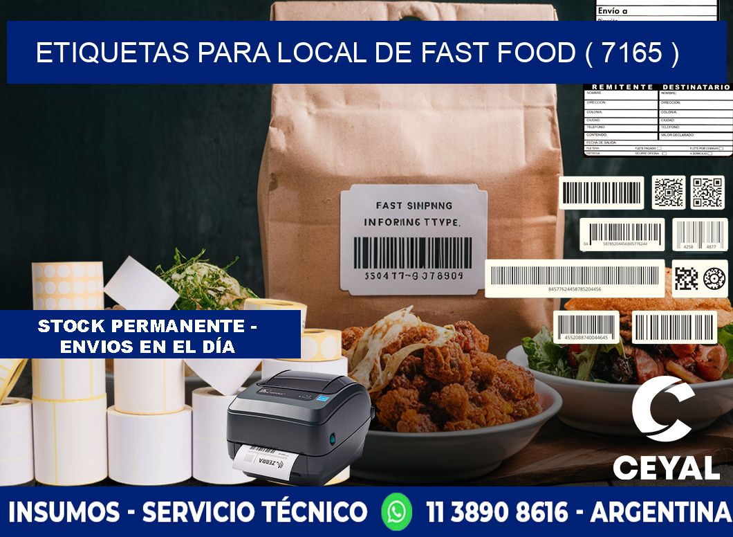 ETIQUETAS PARA LOCAL DE FAST FOOD ( 7165 )