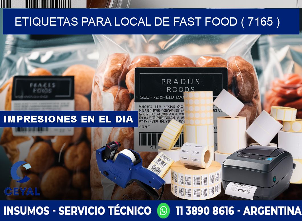 ETIQUETAS PARA LOCAL DE FAST FOOD ( 7165 )