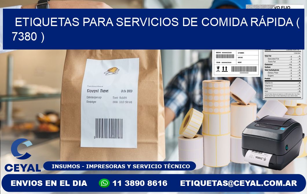 ETIQUETAS PARA SERVICIOS DE COMIDA RÁPIDA ( 7380 )