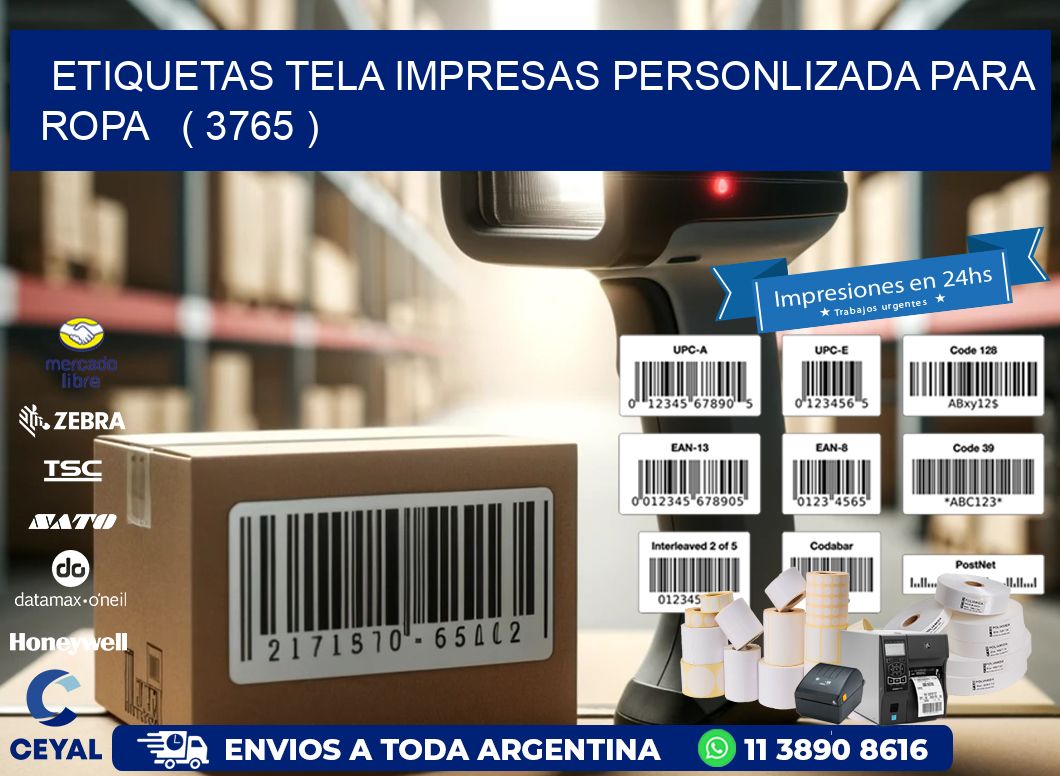 ETIQUETAS TELA IMPRESAS PERSONLIZADA PARA ROPA   ( 3765 )