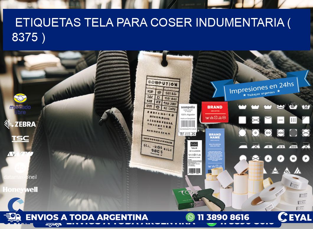 ETIQUETAS TELA PARA COSER INDUMENTARIA ( 8375 )