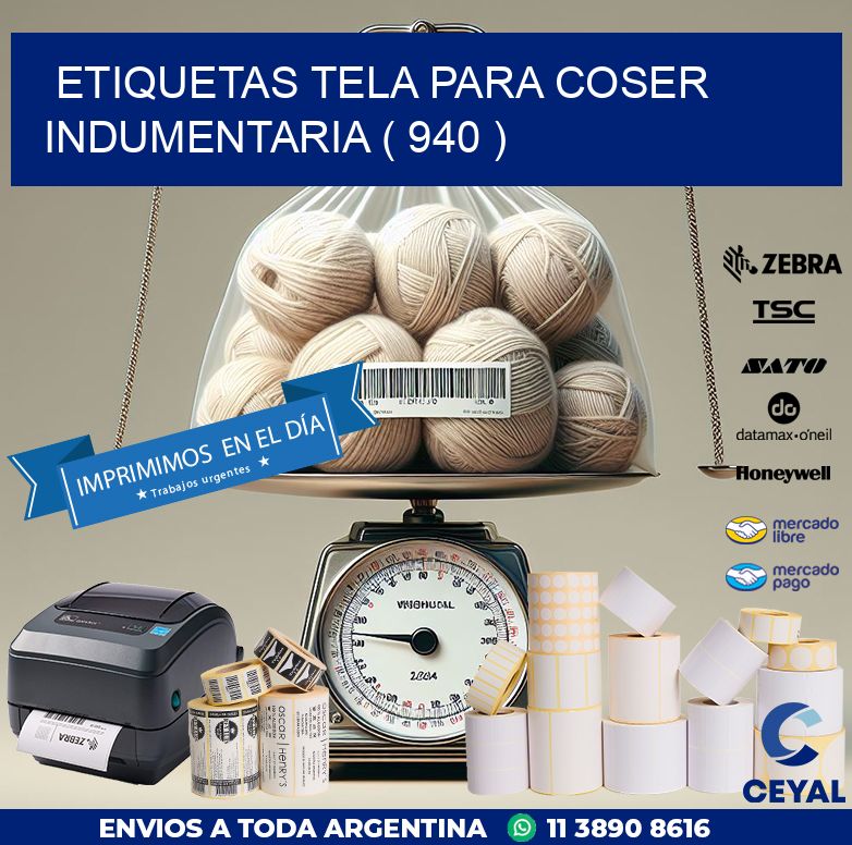 ETIQUETAS TELA PARA COSER INDUMENTARIA ( 940 )