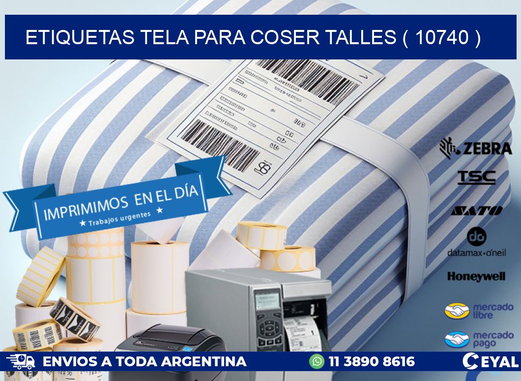 ETIQUETAS TELA PARA COSER TALLES ( 10740 )