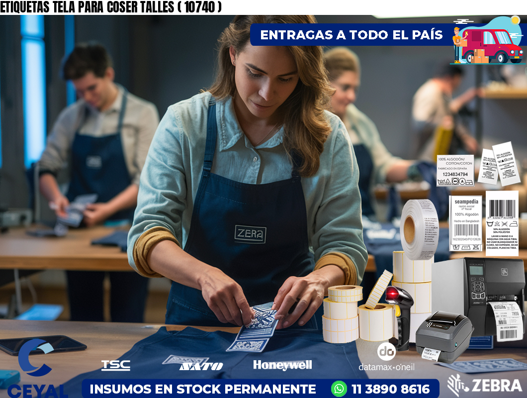 ETIQUETAS TELA PARA COSER TALLES ( 10740 )