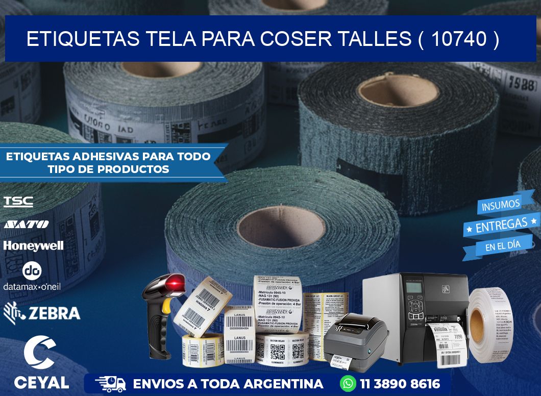 ETIQUETAS TELA PARA COSER TALLES ( 10740 )