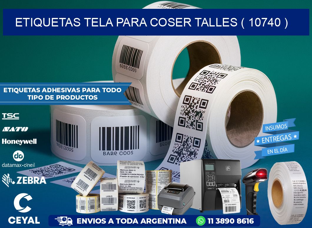 ETIQUETAS TELA PARA COSER TALLES ( 10740 )