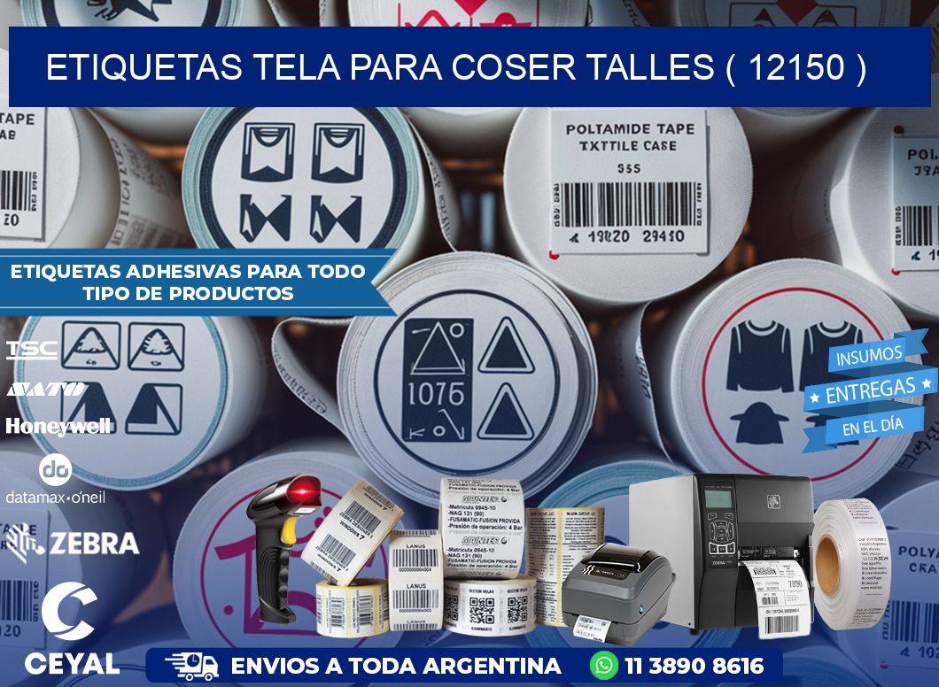 ETIQUETAS TELA PARA COSER TALLES ( 12150 )